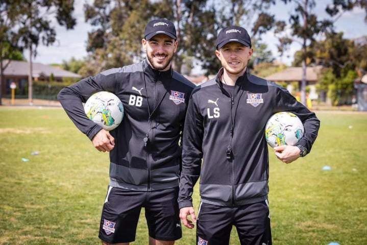Coach Léo and Benjamin in Melbourne